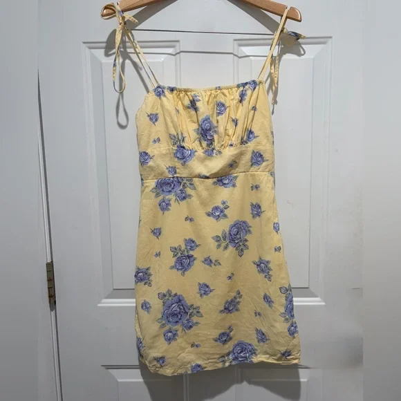 Forever 21 - Yellow Floral Mini Dress, Small - Picture 1 of 7